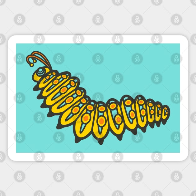 RETRO BUGS CATERPILLAR Cute Friendly Graphic Cartoon Bug - UnBlink Studio by Jackie Tahara Sticker by UnBlink Studio by Jackie Tahara